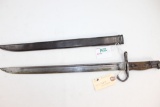 Japanese Rifle Bayonet Kokura Arsenal w/Metal Scabbard; 15-1/2