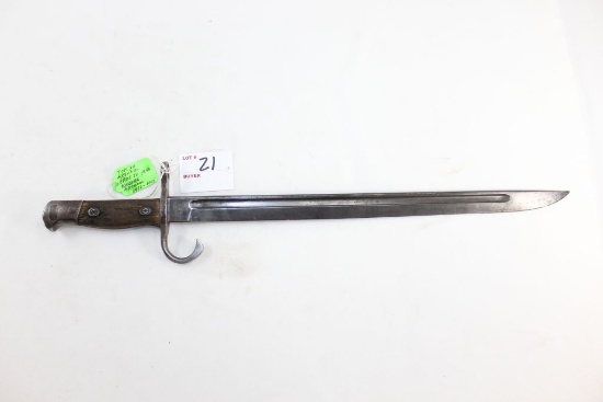 Japanese Rifle Bayonet w/Metal Scabbard; Tokyo Arsenal; SN 2309780; 15-3/4" Blade; 20" OAL