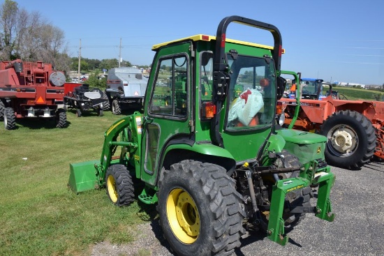 John Deere 3320 Tractor, Cab Heat, MFWD, Wheel Weights, Quick Tach, 3pt, 540pto, 1scv, SN:LV3320H332