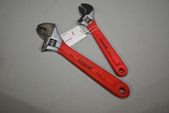 Pair of Crescent 8" and 10" Crescent Wrenches; Like New