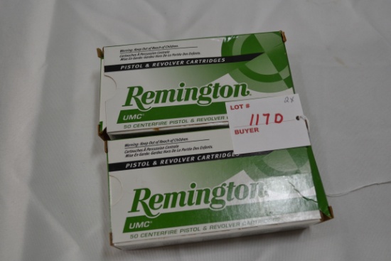 Remington UMC 380 Auto 95 gr. MC Centerfire Pistol & Revolver Cartridges; 2 Boxes 50 Rds./Box