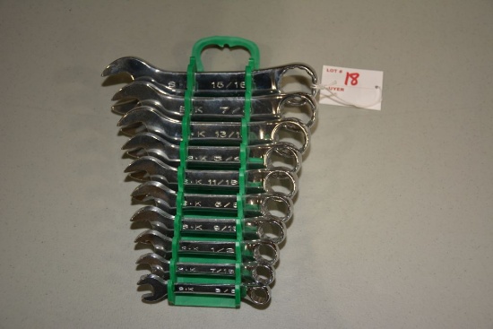 SK Standard 3/8" to 15/16" 10-Piece Open End Wrench Set; 7" Length Max; Like New