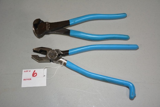 Pair of Channellock Nippers No. 358 and Wire Cutters No. 350-S; Like New