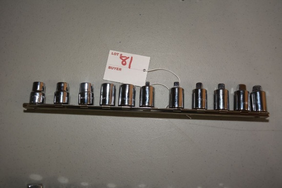 SK 11-Piece 3/8" Drive Fractional Male Pipe Plug Socket Set; Like New