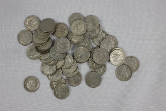 (50) 1960s Roosevelt Silver Dimes