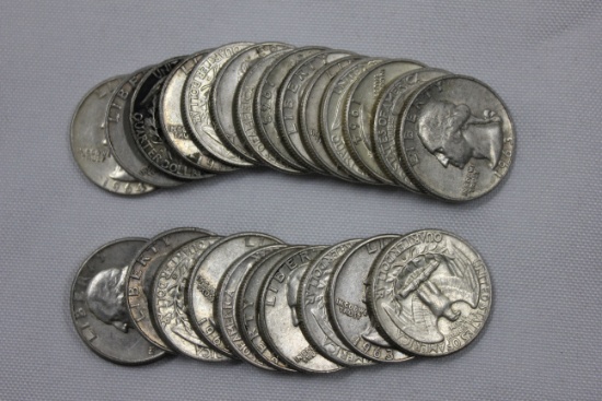 (25) 1960s Circulated Washington Silver Quarters