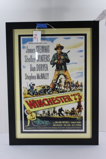 Winchester '73 Movie Poster; Framed; 16-3/4" x 22-1/2