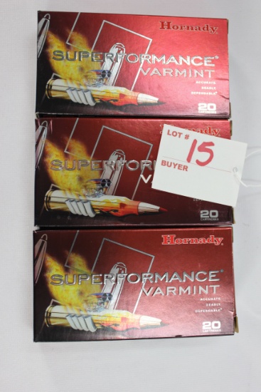 Hornady Superformance Varmint .223 Rem. 53 Gr. V-Max; 3 Boxes, 20 Rds./Box