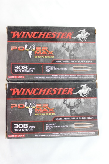 Winchester PowerMax .308 Win. 180 Gr. Bonded Rapid Expansion PHP; 2 Boxes, 20 Rds./Box