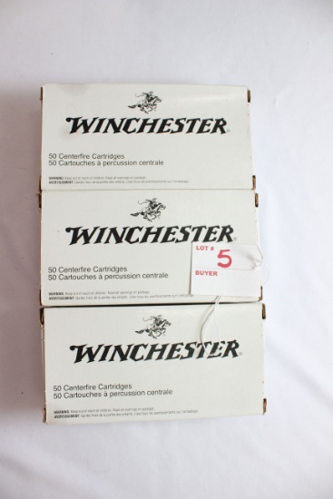 Winchester .40 S&W 180 Gr. JHP Cartridges; 3 Boxes, 50 Rds./Box