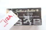 Sellier & Bellot 9mm Luger 124 Gr. FMJ Cartridges; 2 Boxes, 50 Rds./Box