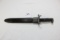 Original US GI M1 Garand 1955 Bayonet w/Matching Black Scabbard; Marked FKF; 9-3/4