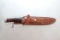 Vintage Randall Hunting Knife w/Leather Handle, Leather Sheath, and Sharpening Stone; 8