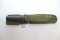 Kabar Model 1211 Fighting Knife w/Scabbard and Sharpening Stone; 7