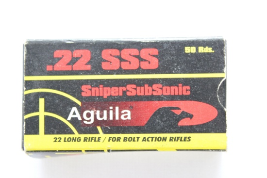 Aguila Sniper SubSonic .22 LR Cartridges; 50 Rds.