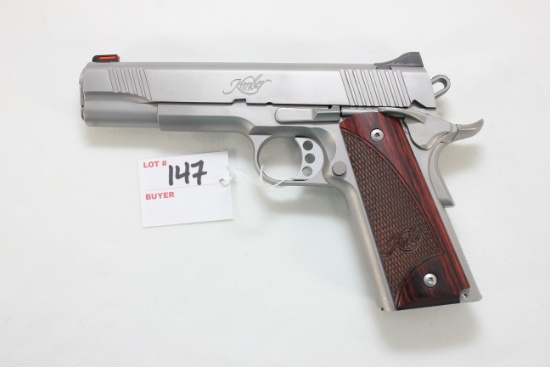 Kimber Stainless II .45 ACP Pistol w/Adj. Trigger, Rosewood Grips, 7 Rd. Magazine, Owner's Manual, a