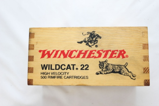 Winchester Wildcat .22 LR in Commemorative Wooden Box; Loose Pack; 500 Rds.