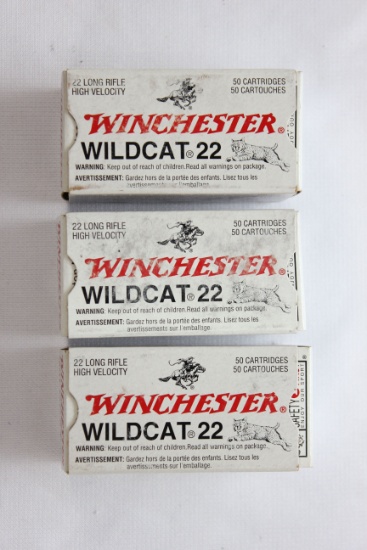 Winchester Wildcat .22 LR; 3 Boxes, 50 Rds./Box