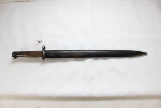 Mauser 98 Bayonet w/Metal Scabbard; No Markings; 15" Blade, 20" OAL