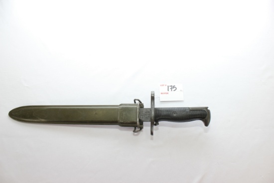 M1 Garand UFH Bayonet w/Scabbard; Dated 1943; PAL-MOD; 9-3/4" Blade, 14-1/2" OAL