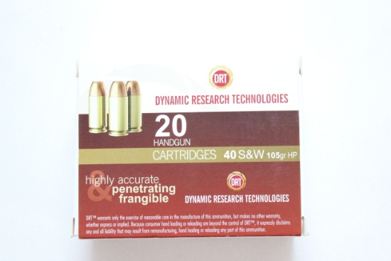 DRT .40 S&W 105 Gr. HP Cartridges; 20 Rds.