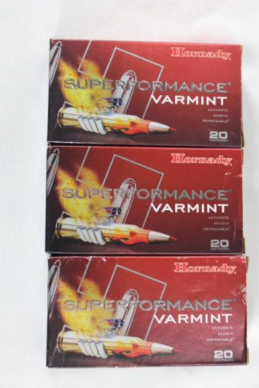 Hornady Superformance Varmint .223 Rem. 53 Gr. V-Max; 3 Boxes, 20 Rds./Box