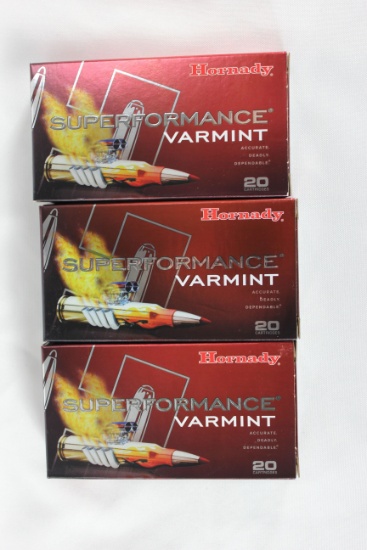 Hornady Superformance Varmint .223 Rem. 53 Gr. V-Max; 3 Boxes, 20 Rds./Box