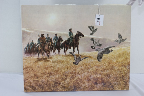 T. Beecham Canvas Print Featuring Cowboys and Grouse; Stretched; Unframed; 20"x16"