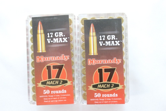 Hornady 17 Mach 2 17 Gr. V-Max; 2 Boxes, 50 Rds./Box