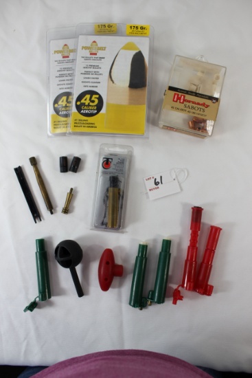 Bundle of 28-.45 Cal. 175 Gr. Muzzle Loader Bullets, 1-Thompson Center Field Powder Measure, 10-Horn