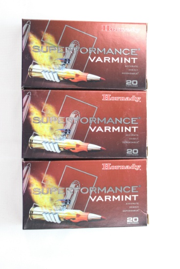 Hornady Superformance Varmint .223 Rem. 53 Gr. V-Max; 3 Boxes, 20 Rds./Box