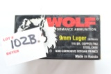 Wolf Performance Ammunition 9mm Luger 115 Gr. Copper FMJ Cartridges; 2 Boxes, 50 Rds./Box