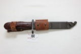 AK Bayonet w/Metal Scabbard, Leather Frog, and Built-In Fence Cutter; SN SBT2363; Matching Numbers;