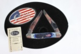 Case XX Limited Edition Two-Blade Knife in Collector's Tin w/American Flag Belt Buckle;