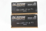 CCI Blazer Brass 9mm 124 Gr. FMJ; 2 Boxes, 50 Rds./Box