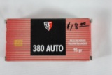 Fiocchi .380 Auto 95 Gr. FMJ; 50 Rds.