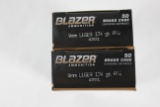 CCI Blazer Brass 9mm 124 Gr. FMJ; 2 Boxes, 50 Rds./Box
