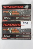 Winchester PowerMax .270 Win. 130 Gr. Bonded Rapid Expansion; 2 Boxes, 20 Rds./Box