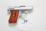 Jennings J-22 .22 LR Auto Pistol; Nickel Finish w/Walnut Grips; Extra Factory Magazine; Original Box