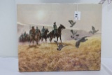 T. Beecham Canvas Print Featuring Cowboys and Grouse; Stretched; Unframed; 20