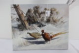 T. Beecham Canvas Print Featuring Pheasants in Winter; Stretched; Unframed; 20