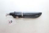 Vintage Buck Hunting Knife w/Leather Sheath; 3-7/8