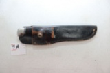 Vintage Buck Hunting Knife w/Leather Sheath; 4-3/4