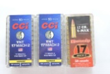 2 Boxes CCI VNT 17 Mach 2 17 Gr. Polymer Tip and 1 Box Hornady 17 Mach 2 17 Gr. V-Max; 50 Rds./Box
