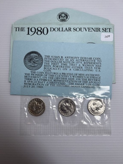 1980 Susan B. Anthony Souvenir Set of Dollars