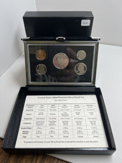 1992S United States Mint Premier Silver Proof Set with Original Packaging
