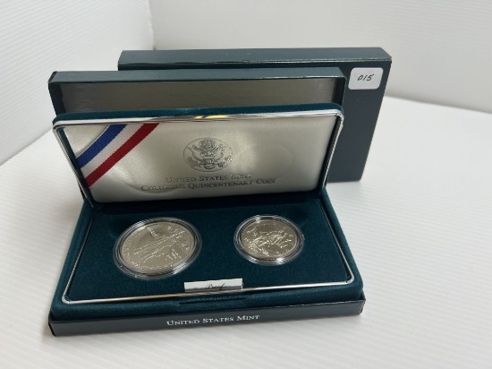 1992 United States Mint Proof Columbus Quincentenary Commemorative Set of a Silver Dollar and a Half