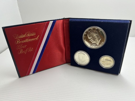 1976S United States Mint Proof Silver; 3 Coin Set in Original Folder