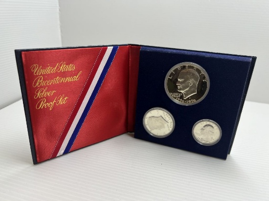 1976S United States Mint Proof Silver; 3 Coin Set in Original Folder