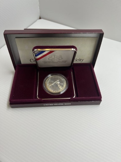 1988S United States Mint Proof Olympic Silver Dollar Commemorative with Original Packaging